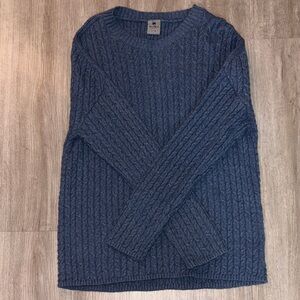 Men's Classic Navy Cable Knit Sweater